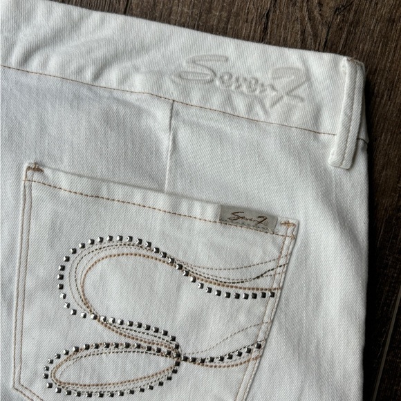 NEW Seven7 Premium Denim Cropped Jeans White Women's Size 16 - Picture 2 of 14